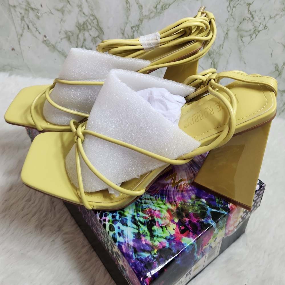 CAPE ROBBIN Yellow Lace Up Leg Sandals